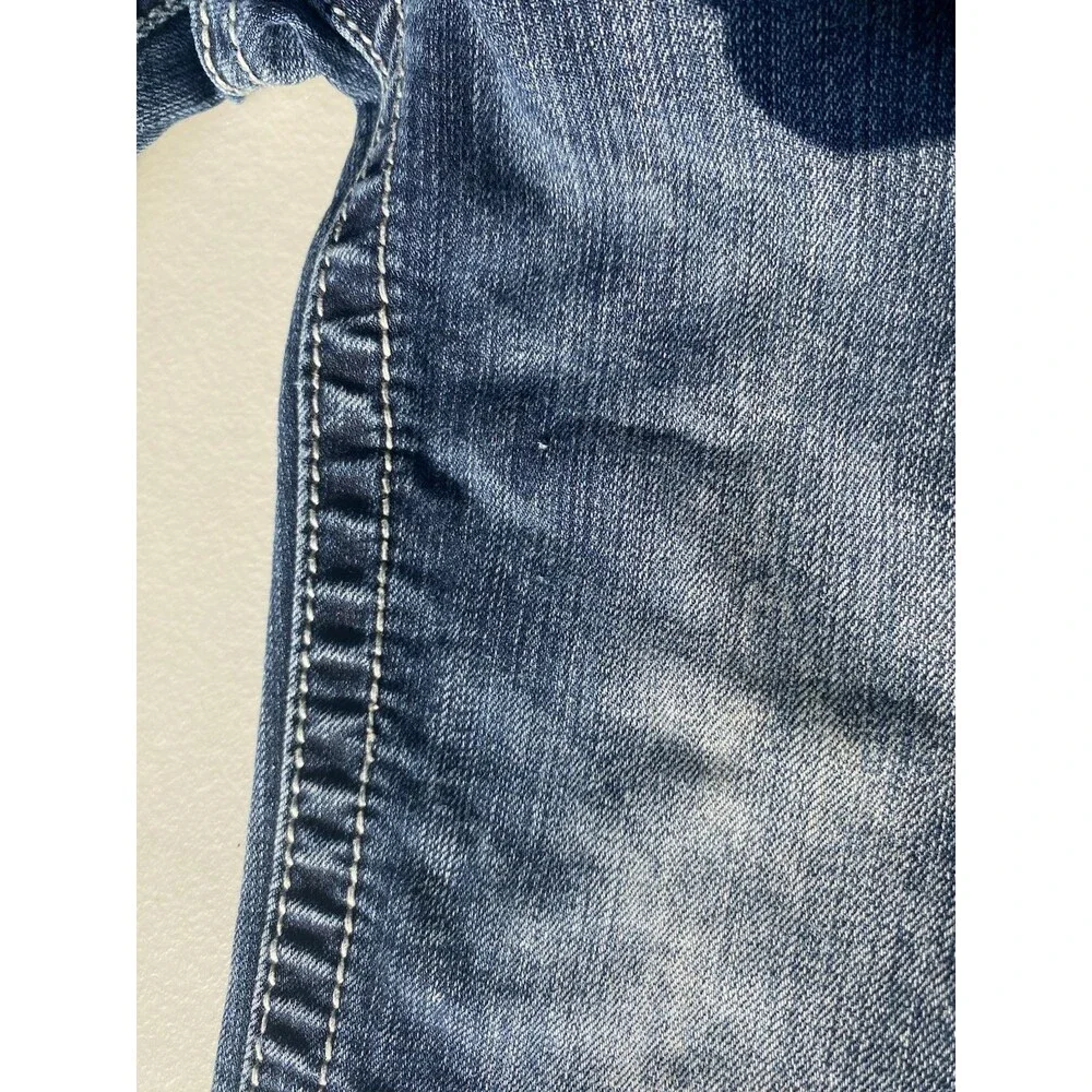 Miss Me Girls Denim Capri Jeans Size 10 Winged Flap Pocket Rhinestone JK5740P
